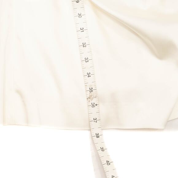 Suzi Chin For Maggy Boutique Off-White Floral Neck Silk Cocktail Dress Size 8 - Picture 8 of 12